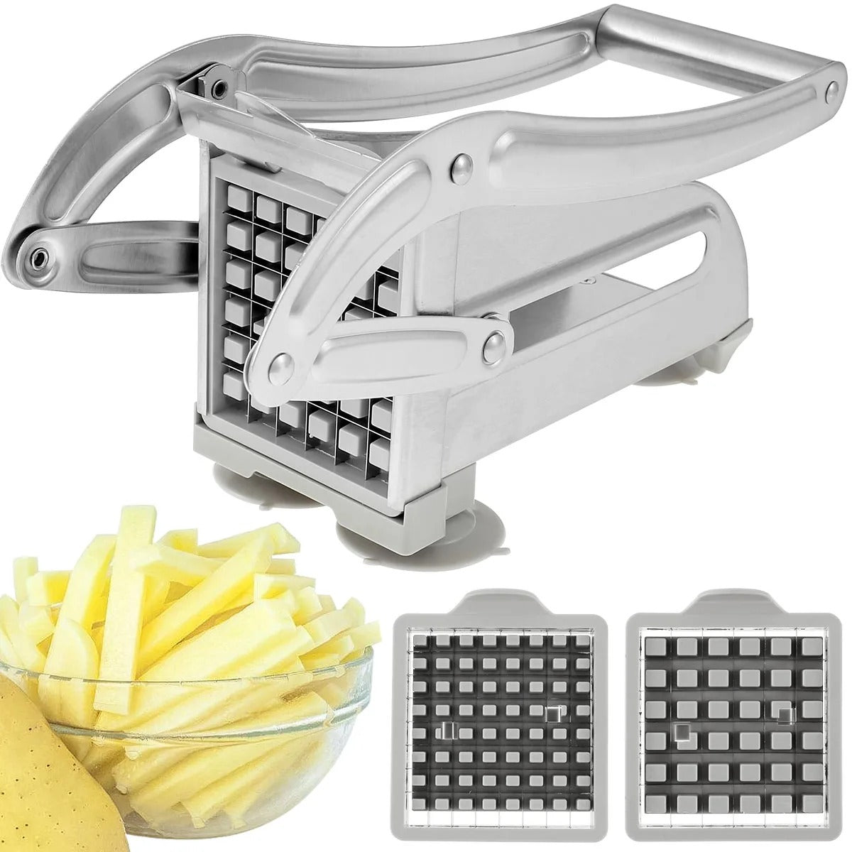 Potato Chips Making Machine Stainless Steel French Fry Potato Cutter Slicer Chipper Cucumber Slice Cut Kitchen Gadgets