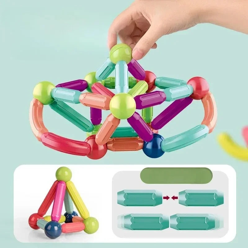 Magnetic Bar Blocks (25 Pieces) Construction Set For Brain Development