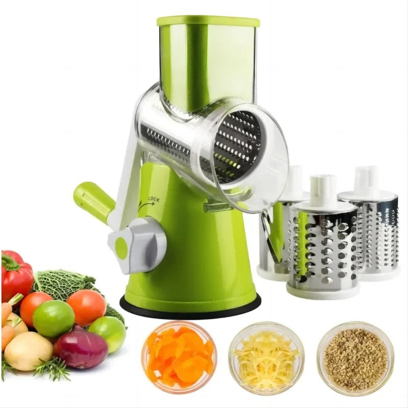 Table Top Drum Multifunctional Roller Vegetable Cutter Hand Crank Home Kitchen Shredder Potato Grater