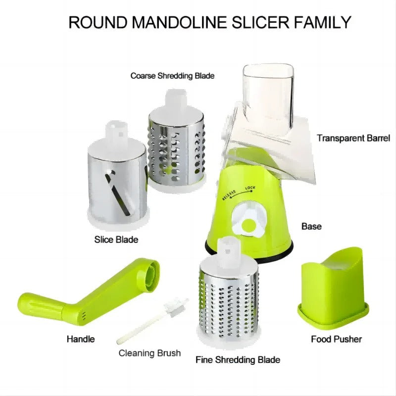 Table Top Drum Multifunctional Roller Vegetable Cutter Hand Crank Home Kitchen Shredder Potato Grater