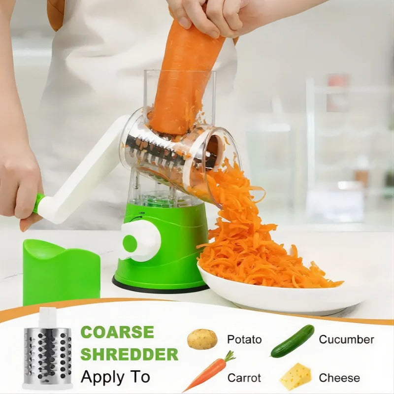 Table Top Drum Multifunctional Roller Vegetable Cutter Hand Crank Home Kitchen Shredder Potato Grater