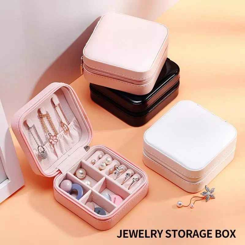 Travel Jewellery Box - Leather Organizer for Hair Accessories while Travelling