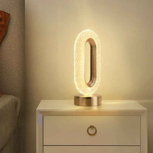 Crystal LED Touch Table Lamp - USB Dimming, Remote Control, Bedside Decor