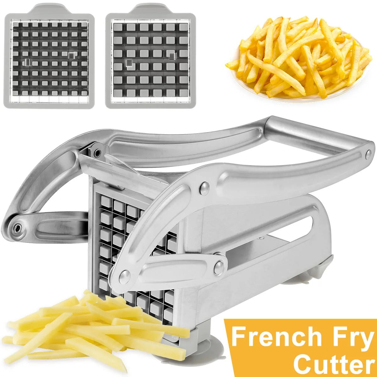 Potato Chips Making Machine Stainless Steel French Fry Potato Cutter Slicer Chipper Cucumber Slice Cut Kitchen Gadgets