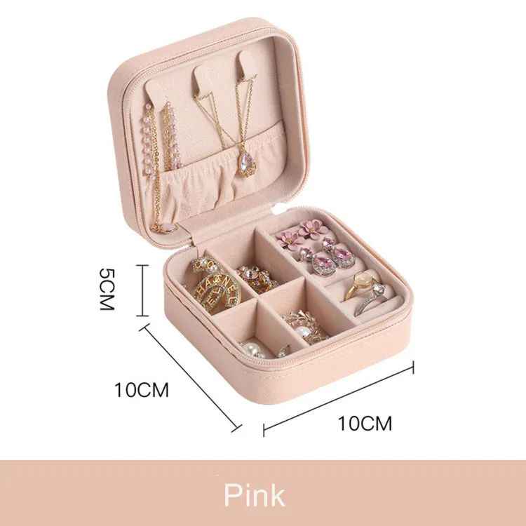 Travel Jewellery Box - Leather Organizer for Hair Accessories while Travelling